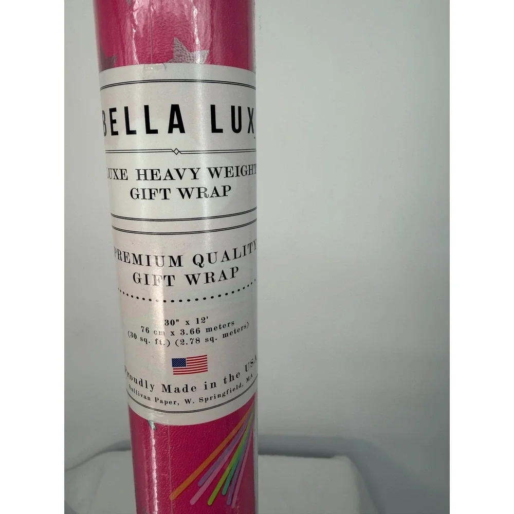 Bella Lux Pink Unicorn Rainbow Gift Wrap Roll Heavy Weight 30 SqFt 109-09